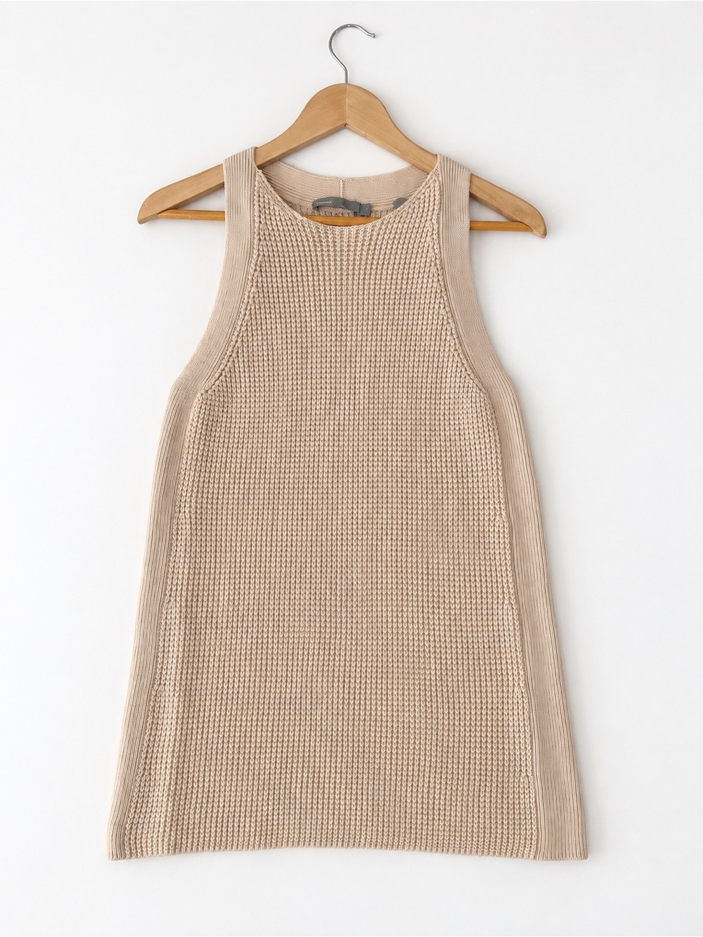 Vince Waffle Knit Tank Top in Beige